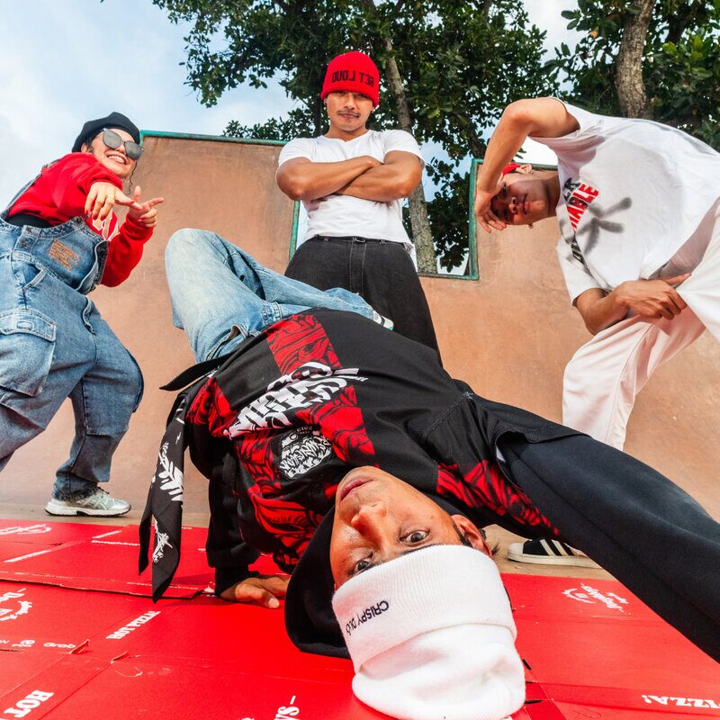 Doughboys team at skate park in Bali lifestyle photo